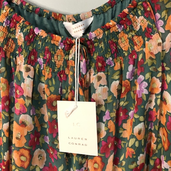 Lauren Conrad Floral Long Sleeve Top NWT - Picture 4 of 7